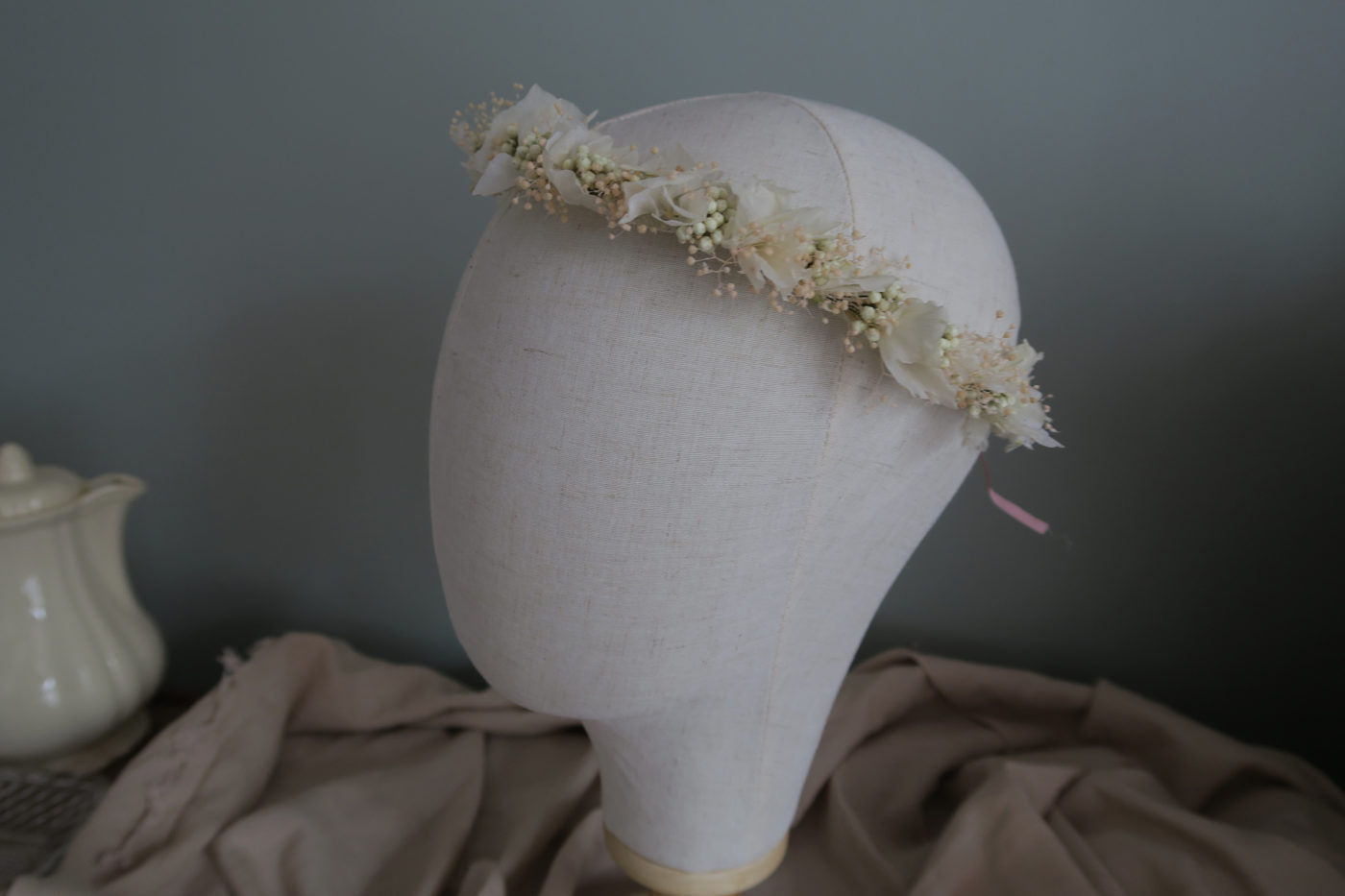 couronne de mariée fleurs hortensia