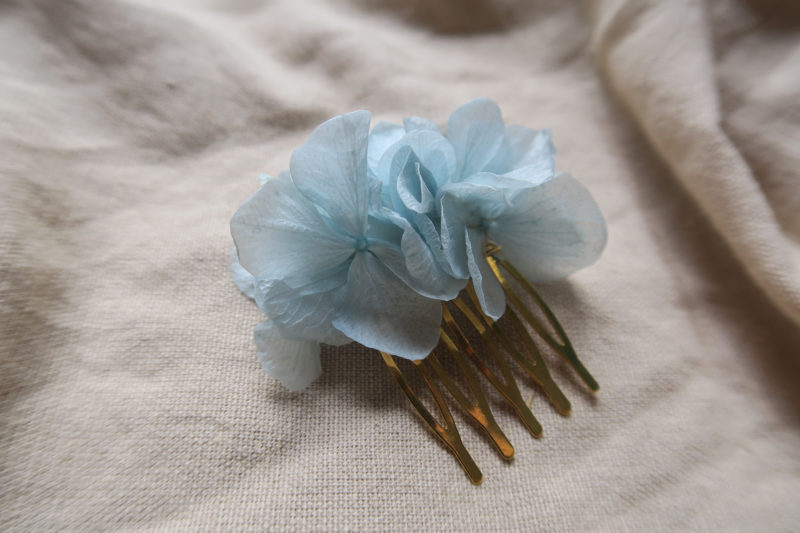 peigne hortensia stabilisé bleu