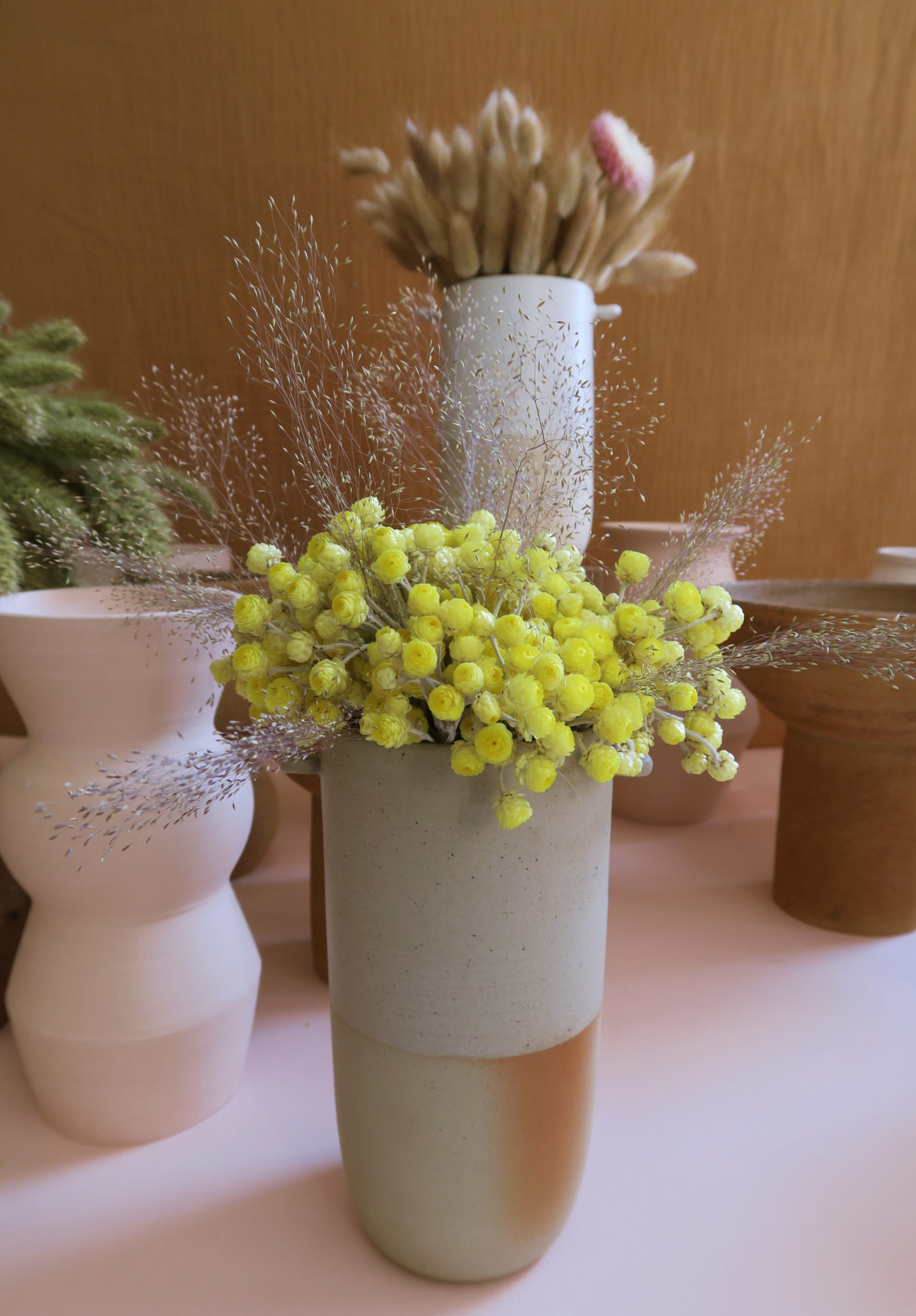 vase céramique grès roux saint amand fleurs séchées fête des mères toulouse artisanat français