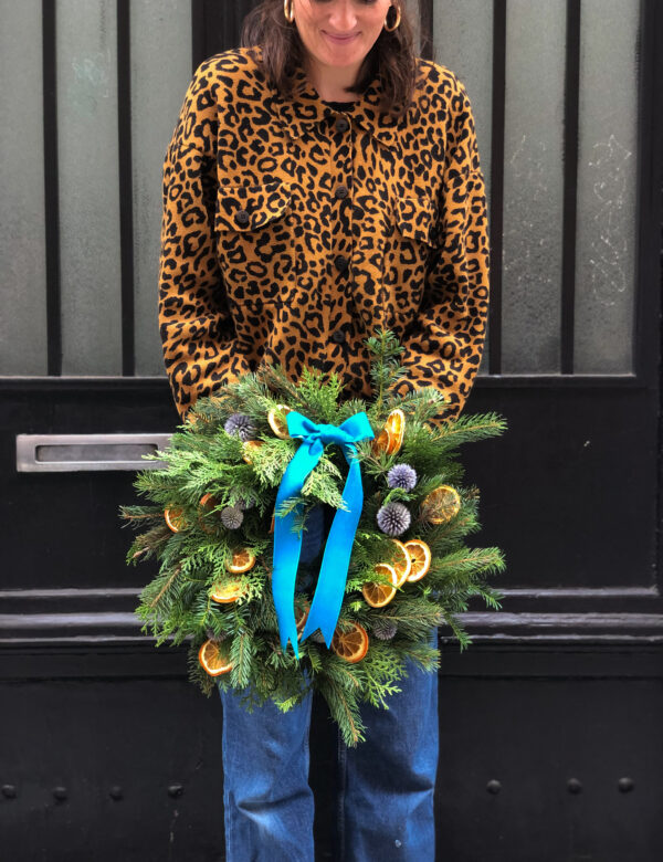 couronne de l'avent sapin français toulouse noël 2025 orange et chardon ruban