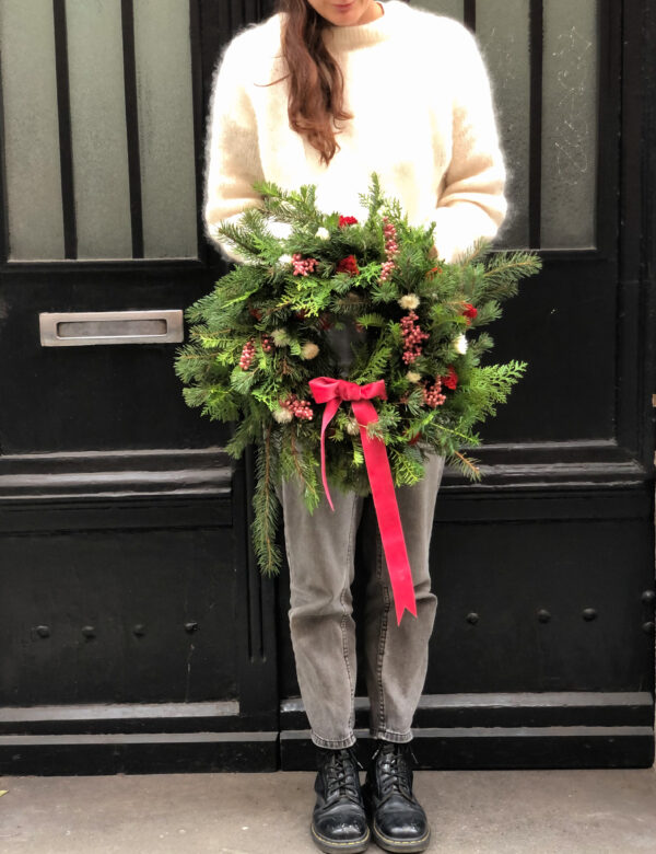 couronne de l'avent sapin noël 2025 français fleurs séchées toulouse
