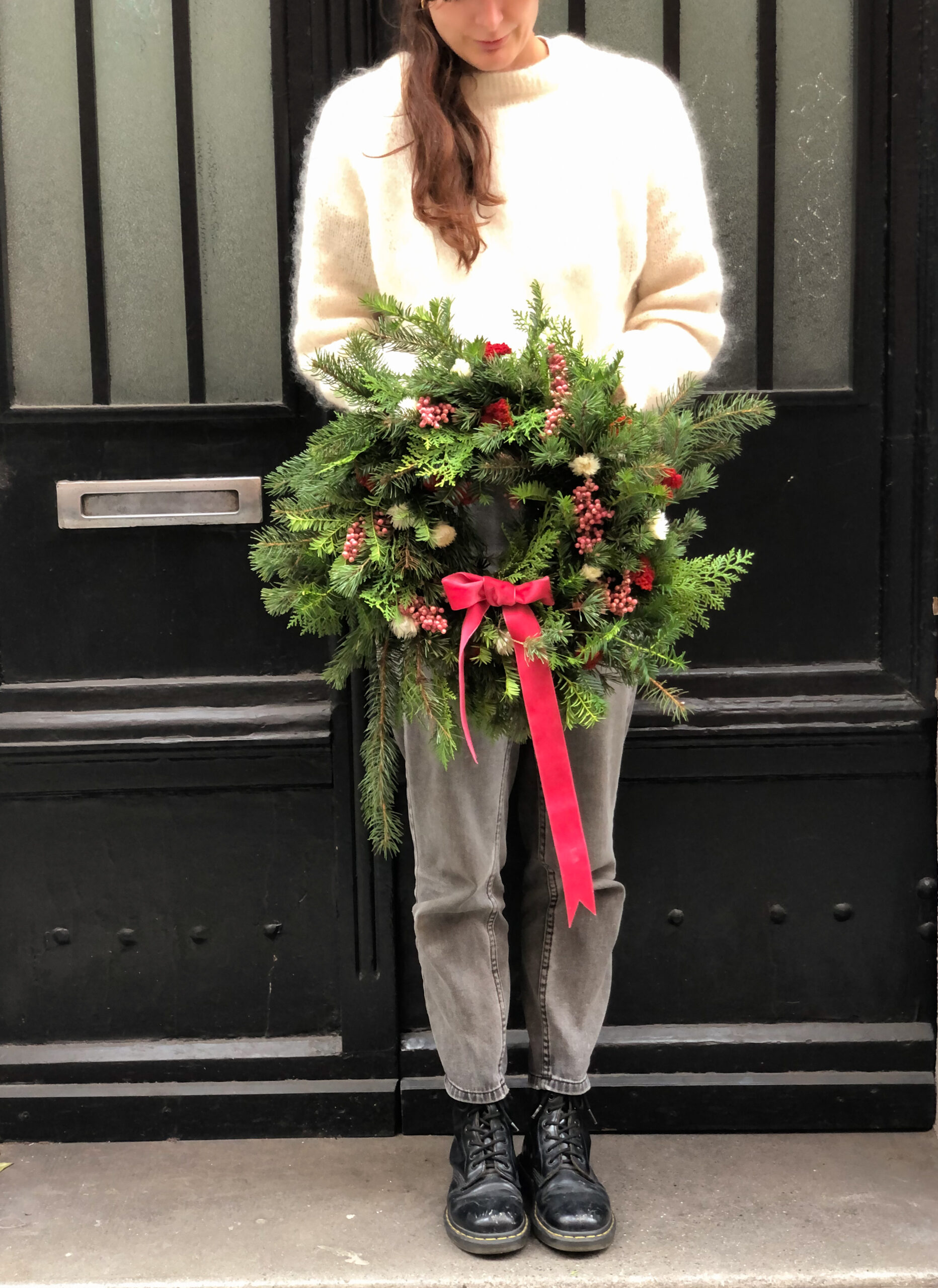 couronne de l'avent sapin noël 2025 français fleurs séchées toulouse