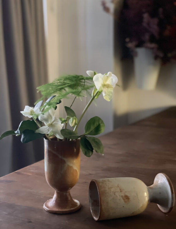 tasse vase en grès terre ancien fleurs françaises vintage toulouse boutique plantes