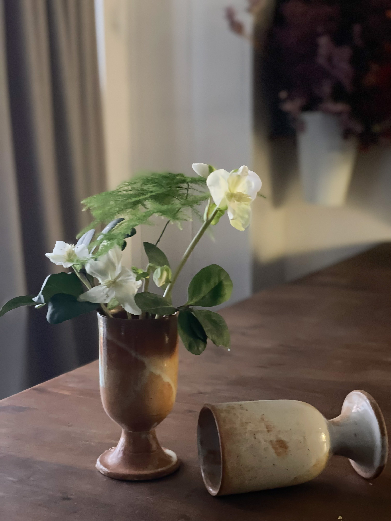 tasse vase en grès terre ancien fleurs françaises vintage toulouse boutique plantes