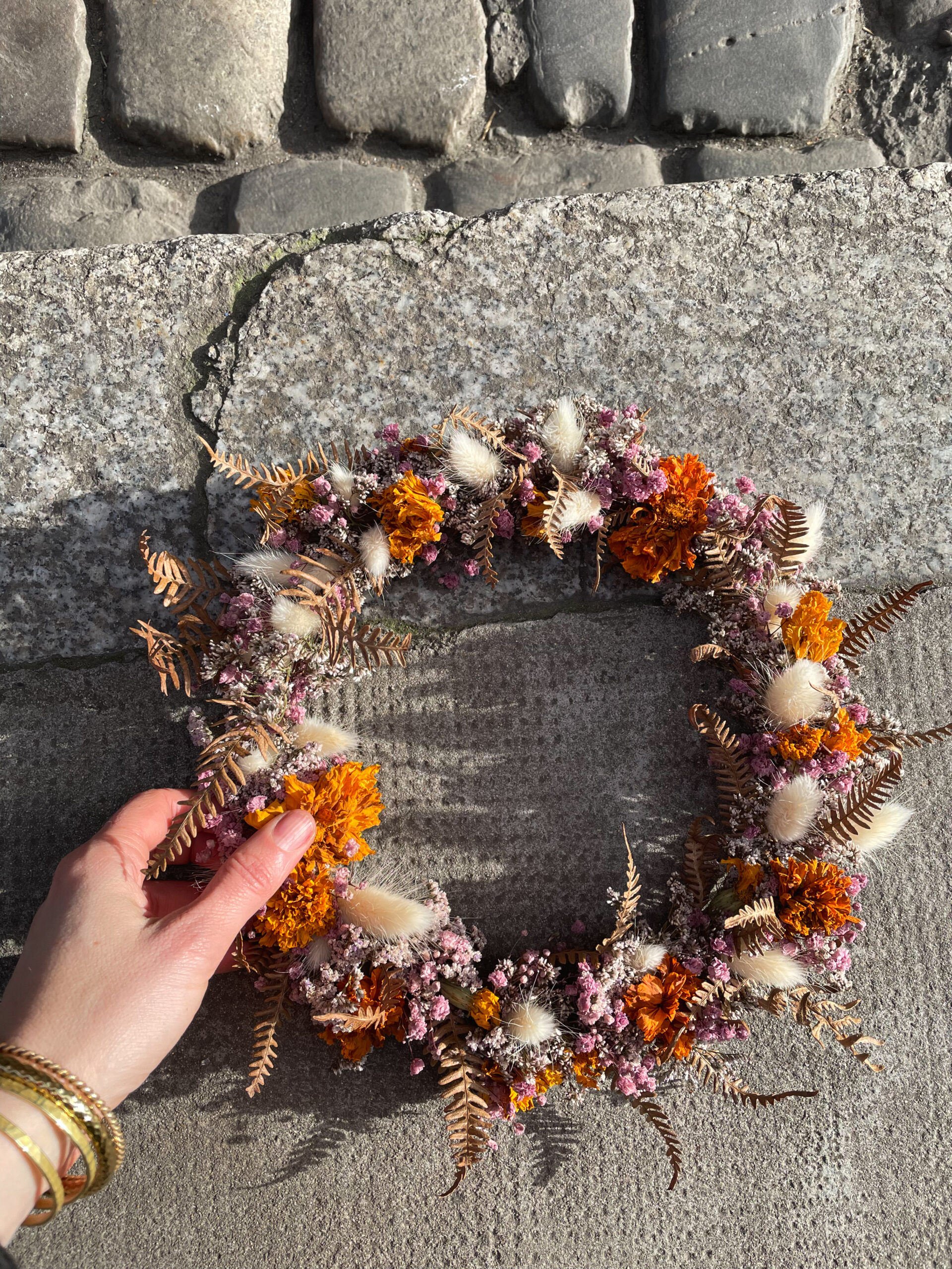 Couronne de fleurs séchées Citruse – Image 2